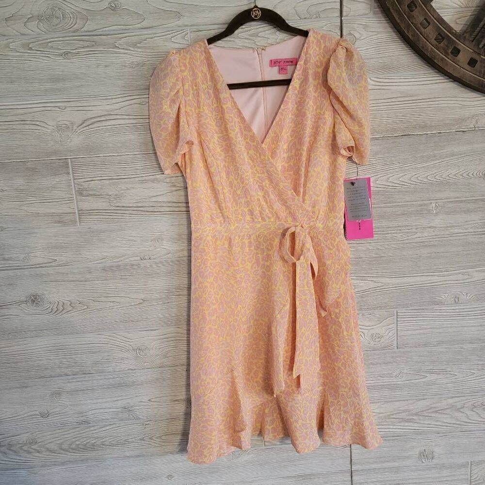 Betsey Johnson Cheetah Print Faux Wrap Dress Call Of The Wild SZ 2 NWT